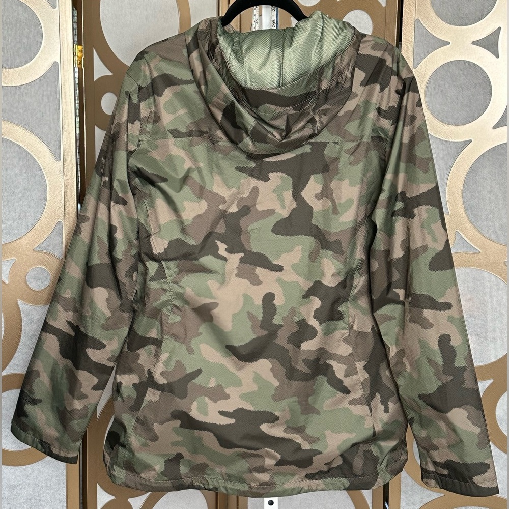 Columbia Camo Rain Jacket Mens XXL Lightweight Hooded Windbreaker Outdoor - Picture 2 of 10